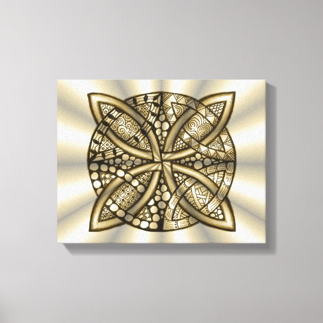 Gold Celtic Knot Original Design Leinwanddruck (Vorderseite)