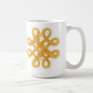 GOLD CELTIC KNOT Tall White Mug