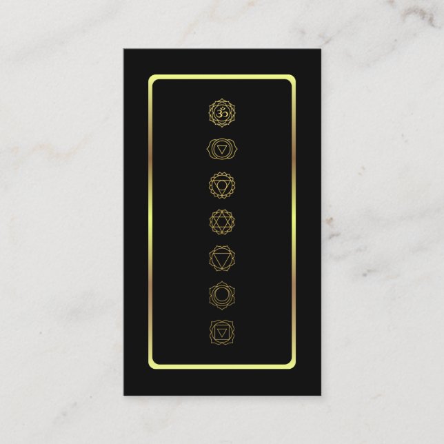 Gold Chakras Meditation Business Card Visitenkarte (Vorderseite)