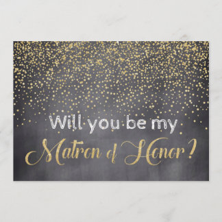 Gold & Chalkboard Werden Sie mein Ehrengast sein Einladung