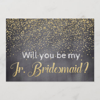 Gold & Chalkboard Werden Sie mein Jr. Bridesmaid Einladung