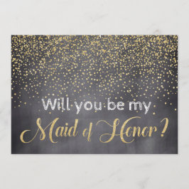 Gold & Chalkboard Werden Sie meine Trauzeugin Einladung