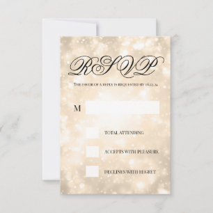Gold Champagne Bokeh Elégant mariage RSVP