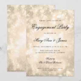 Gold Champagne Bokeh Elegante Engagement Party Einladung