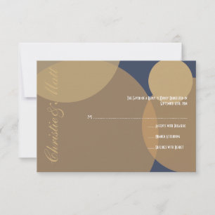 Gold Champagne Bubbles Modern Wedding RSVP Karte