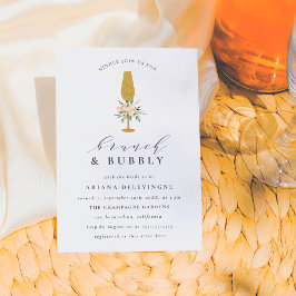 Gold Champagne Floral Brunch & Bubbly Ankündigung