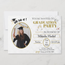 Gold Champagne Minimalistisch Graduation Party