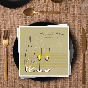 Gold Champagner Blasen Moderne Chic Stilvolle Hoch Serviette