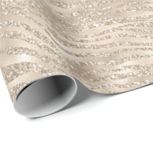 Gold Champagner Glitzer Zebra Druckglas Geschenkpapier