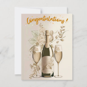 Gold Champagner Glückwunschkarte Feiertagskarte