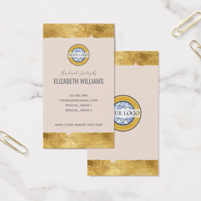 Gold Champagner Hinzufügen von Visitenkarten für L (Büro)