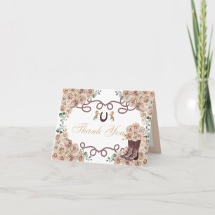 Gold Champagner Western Quinceanera Vielen Dank Einladung