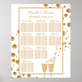 Gold Champagnerbläschen Hochzeitskarte Poster