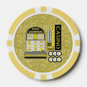 Gold Champion Slots Casino Imitate Glitzer Pokerchips