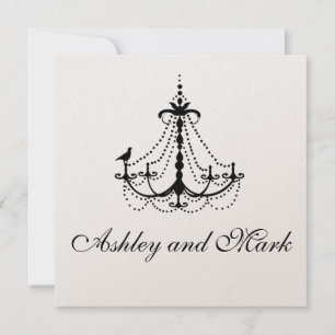 Gold Chandelier Bird Wedding Einladungen