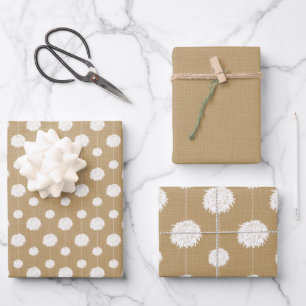 Gold Cheerleader Pom Pom Muster Geschenkpapier Set