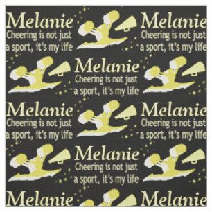 GOLD CHEERLEADING LEBEN PERSONALISIERT FABRIC STOFF