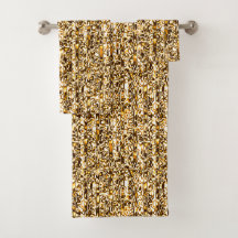 Gold Cheetah Print Handtuch Set