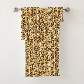 Gold Cheetah Print Handtuch Set