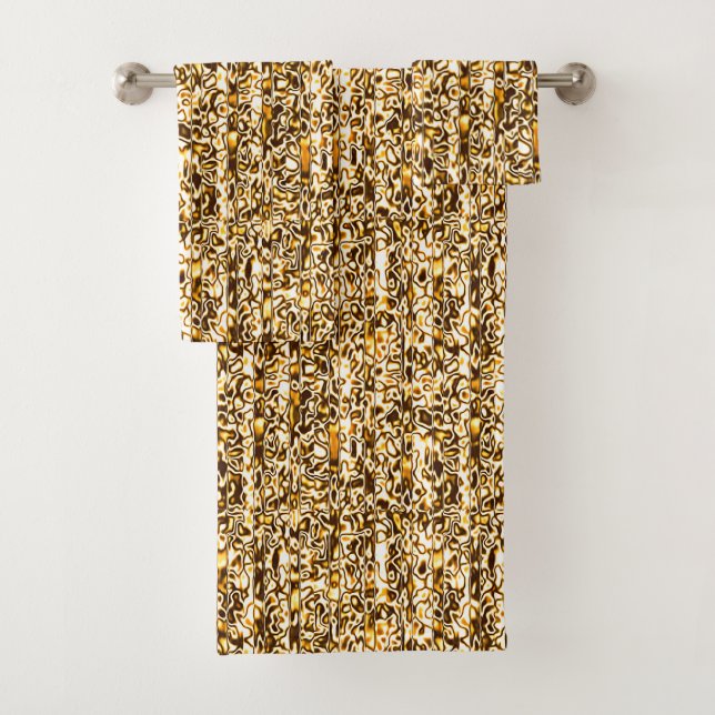 Gold Cheetah Print Handtuch Set (Insitu)