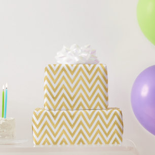 Gold Chevron Metallstruktur stilvoll schimmernd Geschenkpapier