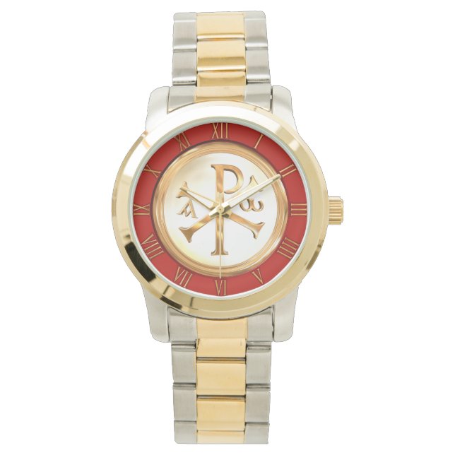Gold Chi-Rho Armbanduhr (Vorderseite)
