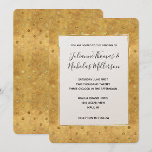 Gold Chic Dots Hochzeitseinladungen Einladung