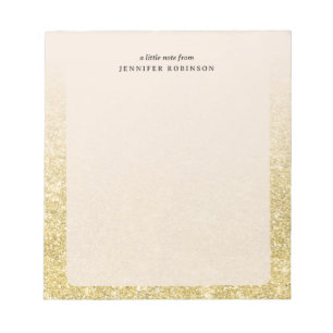 Gold Chic Glam Faux Glitter Fade Champagner Notizblock