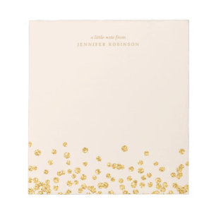 Gold Chic Glam Faux Glitter Konfetti Champagner Notizblock