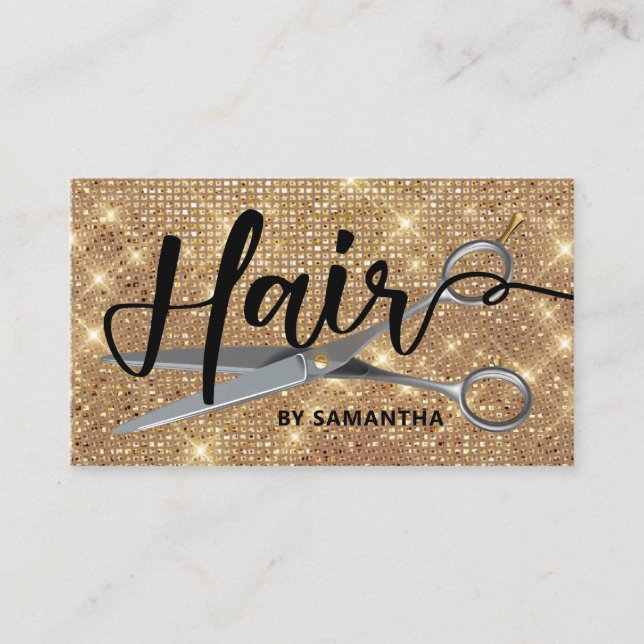 Gold Chic Hairstylist Business Card Visitenkarte (Vorderseite)