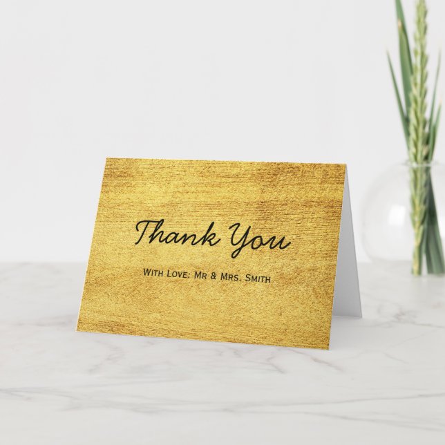Gold Chic Stilvolle Schriftart Danke Foil (Vorderseite)