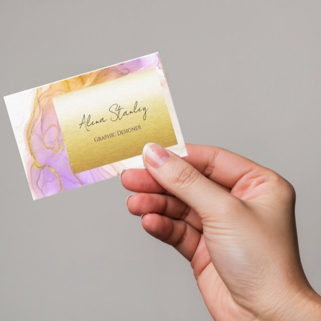 Gold Chic Visitenkarte (esthetician hairstylist hair stylist nails nail salon gold business  card)
