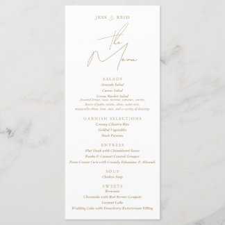 Gold Chic Wedding Menu Menükarte