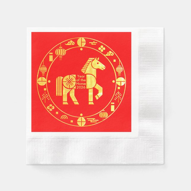 Gold Chinesisch im neuen Jahr 2026 Serviette (Vorderseite)