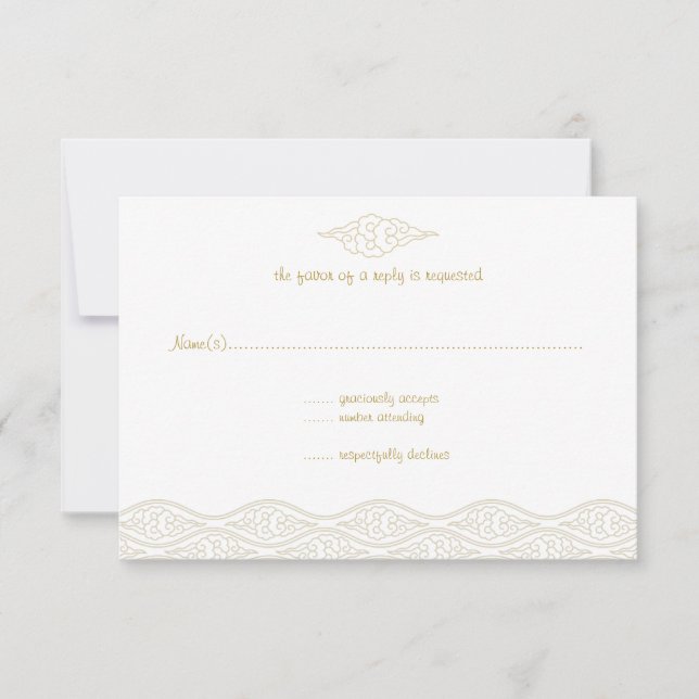 Gold chinesische Wolken Hochzeitskarten RSVP Karte (Vorderseite)