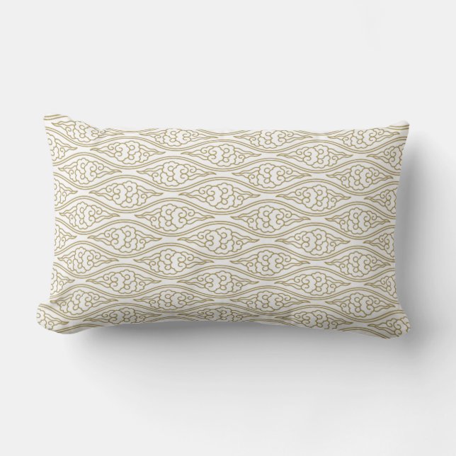 Gold Chinesische Wolken Muster Pillow Lendenkissen (Vorderseite)