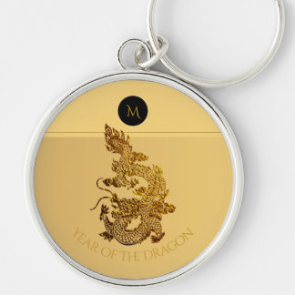 Gold Chinesischer Dragon Papercut Monogram Birthda Schlüsselanhänger