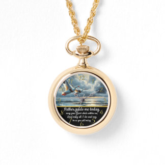 Gold Christlich Faith Cross mit Enten Armbanduhr