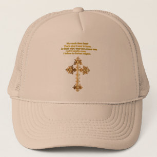 Gold Christlich Fun Kreuz mit lustigem Sprichwort Truckerkappe
