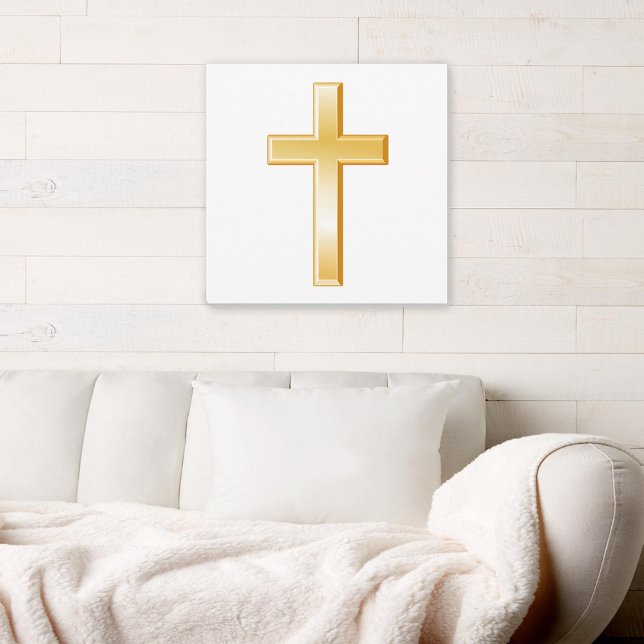 Gold Christliche Cross Leinwand (Christian Cross on Canvas, symbol of the Christian religion.)