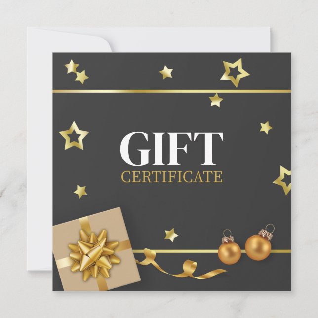 Gold Christmas Ball Stars Ribbon Klasse Geschenkka (Vorderseite)