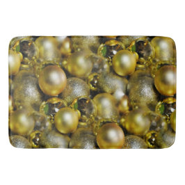Gold Christmas Baubles Badematte