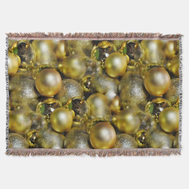 Gold Christmas Baubles Decke (Vorderseite)