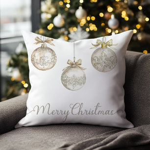 Gold Christmas Baubles Festival Kissen