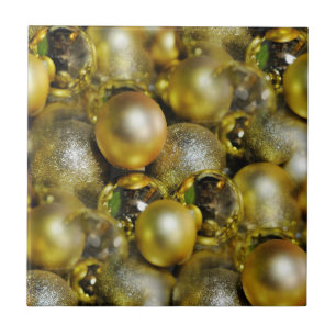 Gold Christmas Baubles Fliese