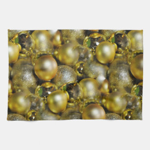 Gold Christmas Baubles Geschirrtuch