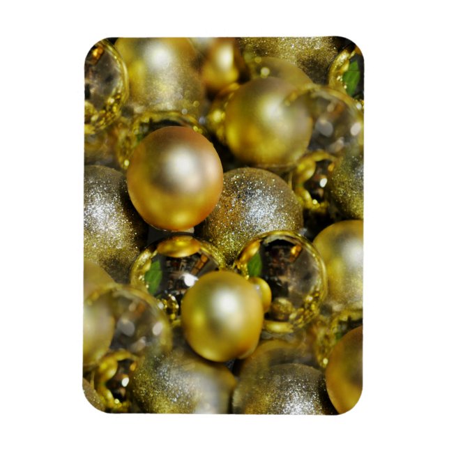 Gold Christmas Baubles Magnet (Vertikal)