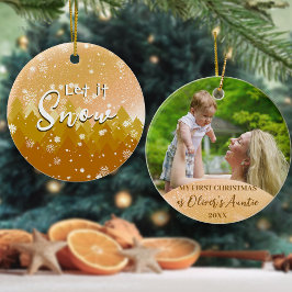 Gold Christmas Let it Snow New Tunt Foto Keramik Ornament