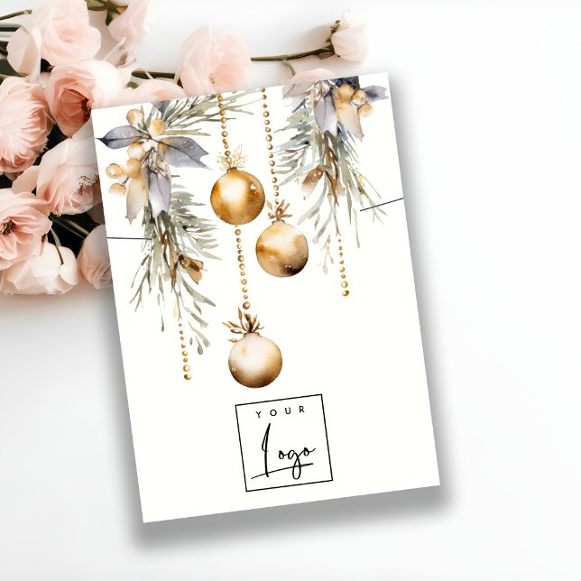 Gold Christmas Ornaments Logo Necklace Holder Visitenkarte (Von Creator hochgeladen)
