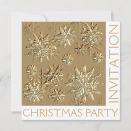 Gold Christmas Party Snowflake Einladungskarte